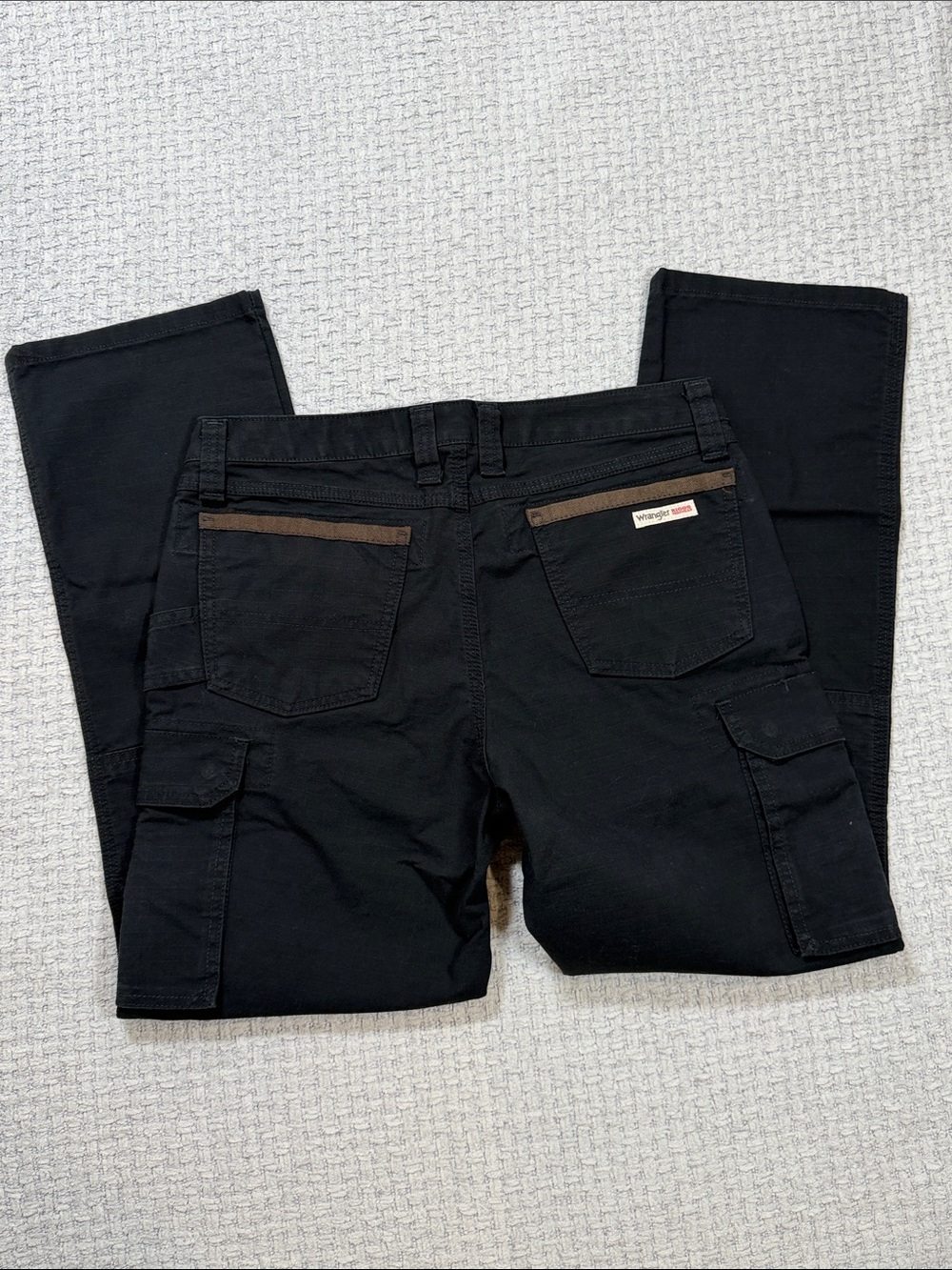 Womens Wrangler Rugged Riggs 3WF60BK Cargo Work Pants Black Brown Size 8